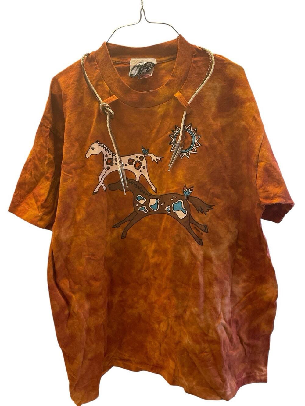 VINTAGE BUFFALO BILLIES ARTWEAR SIZE XL RUST COLOR SHIRT WITH HORSES